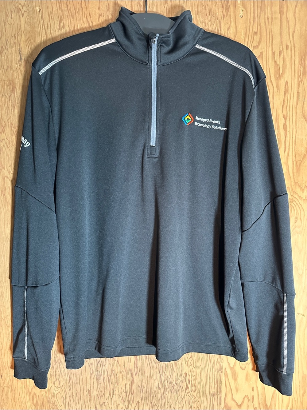 Callaway Black Quarter-Zip Performance Jacket with Logo
